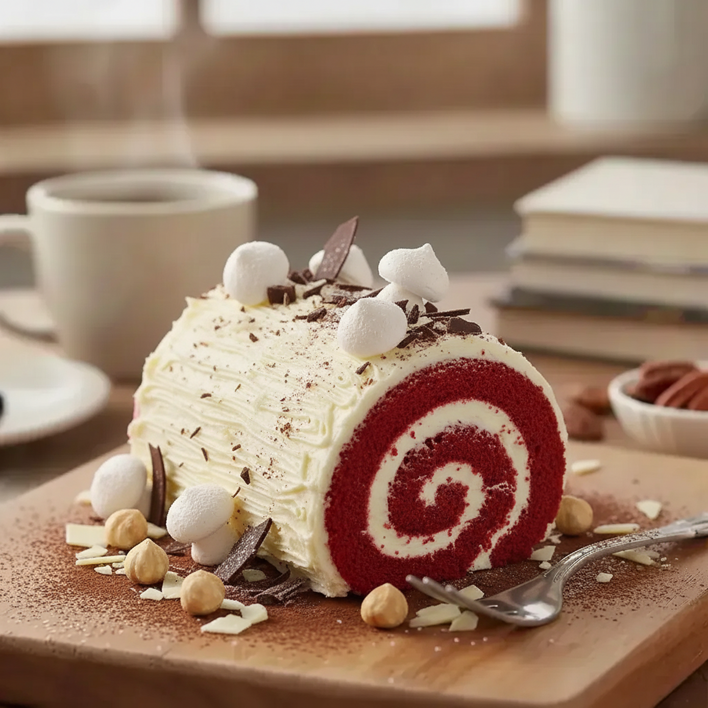 Red Velvet Yule Log